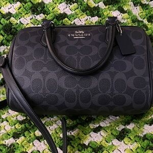 Coach Midnight Blue Signature Pattern Satchel